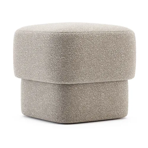 Kate small pouf Columbia Toffee fabric right view